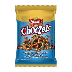 Toad-Ally Snax Choczels® Made with M&M’S® Minis Milk Chocolate Candies 2.5 oz Peg Bags