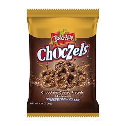 Toad-Ally Snax Choczels® Made w/SNICKERS® Bar Pieces 2.25 oz Peg Bags