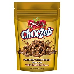 Toad-Ally Snax Choczels® Made w/TWIX® Cookie Bar Pieces 6 oz Stand Up Pouch Bag