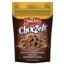Toad-Ally Snax Choczels® Made with SNICKERS® Bar Pieces 6 oz Stand Up Pouch Bag