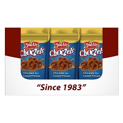 Toad-Ally Snax Choczels® Milk Pretzels 6 oz Stand Up Pouch PDQ