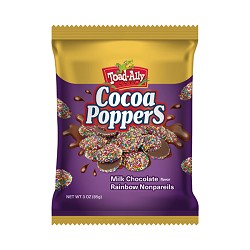 Toad-Ally Snax Cocoa Poppers™ Milk Rainbow 3 oz Peg Bags